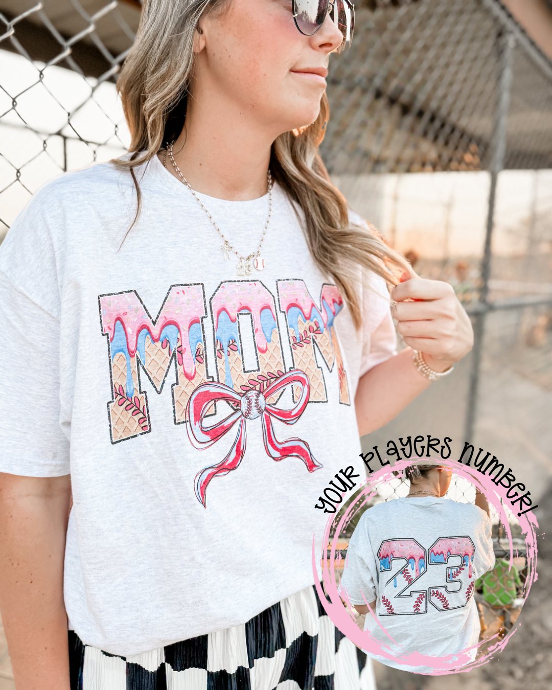 Custom Baseball Drip with Number (P)