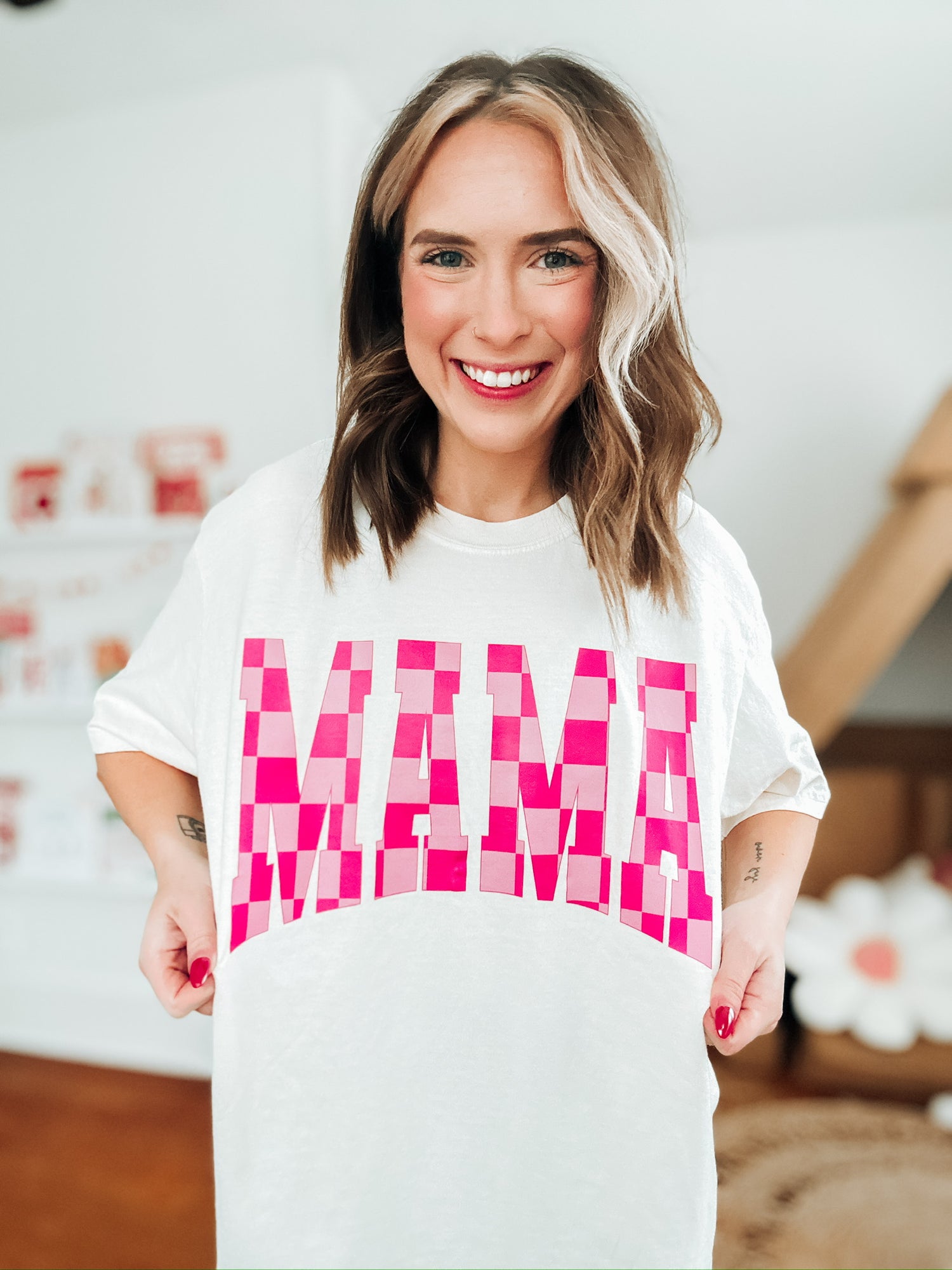 Pink Checkered MAMA