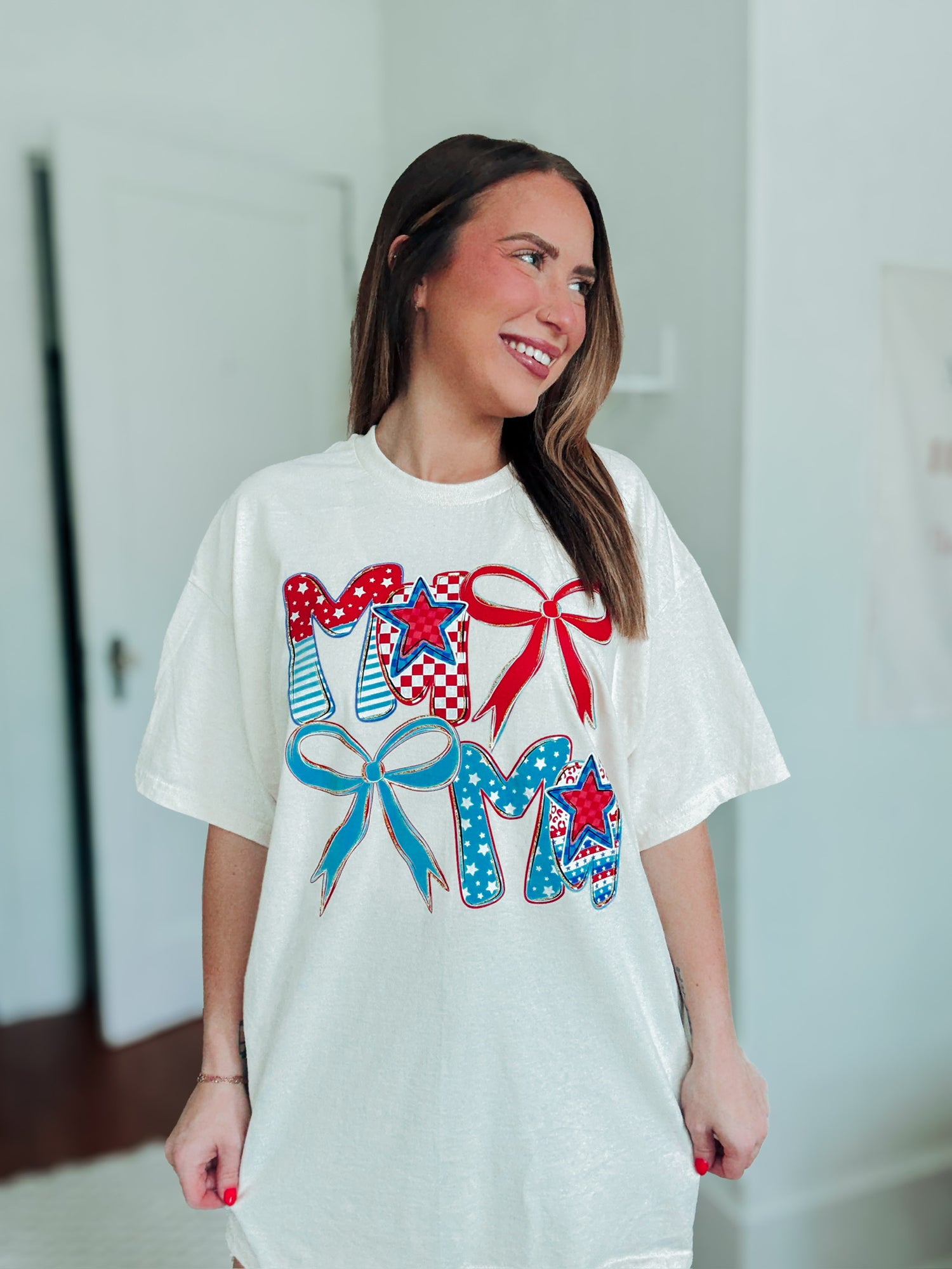 Patriotic Mama Bow (T)